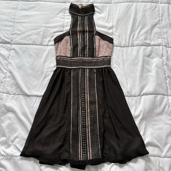 NWT Michael Costello X Revolve Mini Dress Womens XS Black Pink Fairy Whimsigoth - Picture 1 of 10